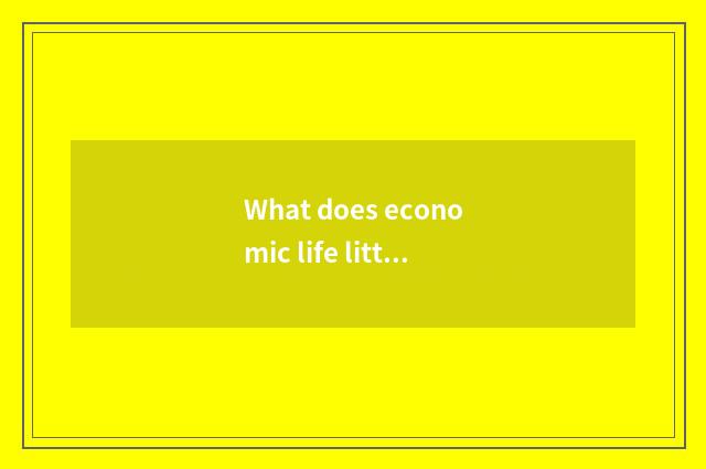 What does economic life little common sense have?
