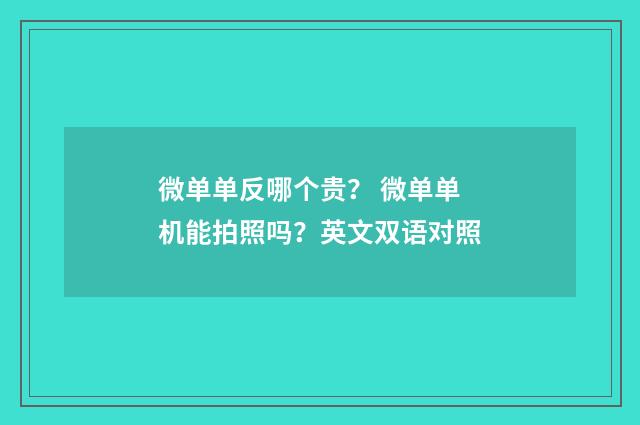 微单单反哪个贵？ 微单单机能拍照吗？英文双语对照