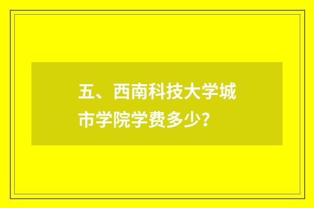 五、西南科技大学城市学院学费多少？