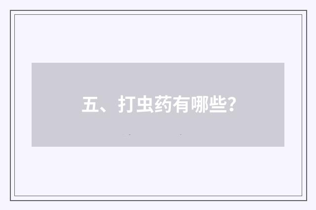 五、打虫药有哪些？