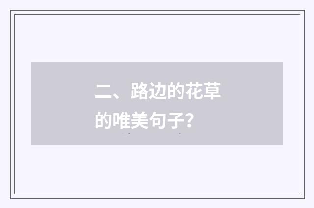 二、路边的花草的唯美句子？