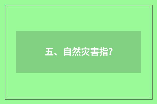 五、自然灾害指？