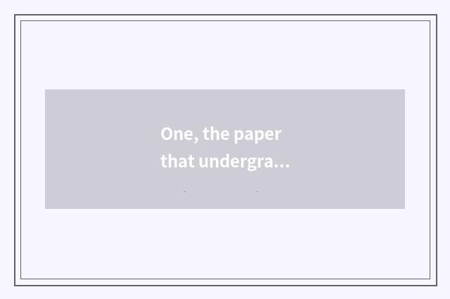 One, the paper that undergraduate mental health teachs?