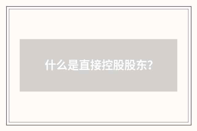 什么是直接控股股东？
