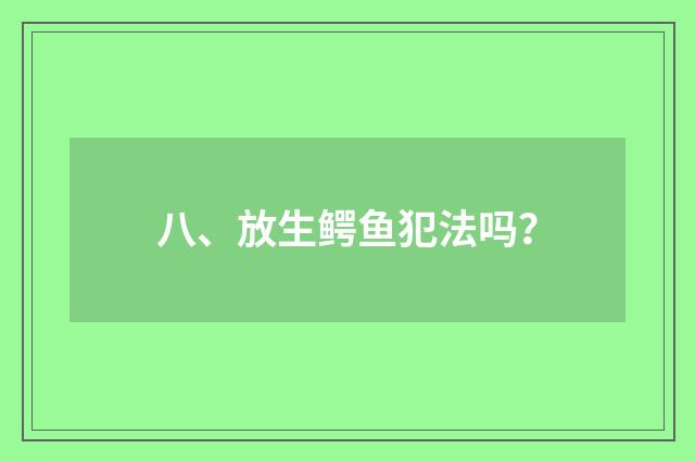 八、放生鳄鱼犯法吗？