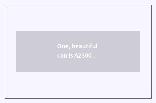 One, beautiful can is A2300 number camera used?