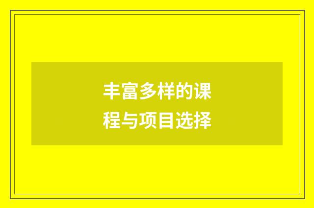 丰富多样的课程与项目选择