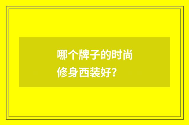 哪个牌子的时尚修身西装好？