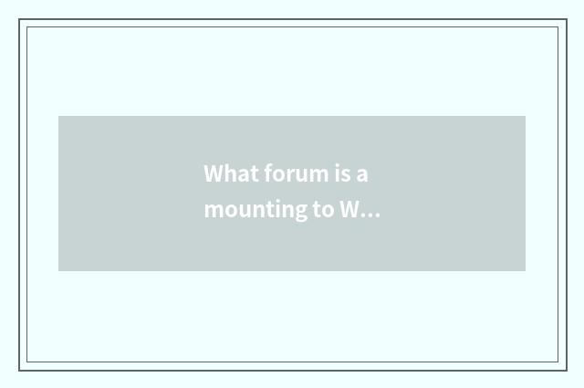What forum is amounting to Wo Si forum excuse me?
