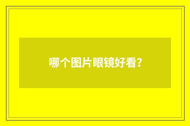 哪个图片眼镜好看？