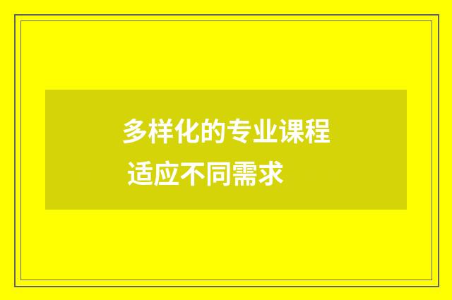 多样化的专业课程 适应不同需求