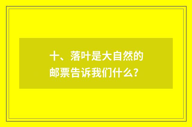 十、落叶是大自然的邮票告诉我们什么？