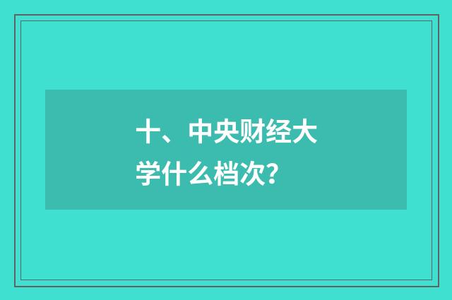十、中央财经大学什么档次？