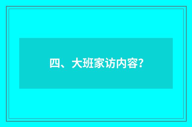 四、大班家访内容?