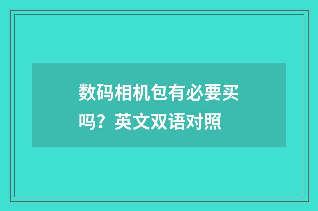 数码相机包有必要买吗？英文双语对照