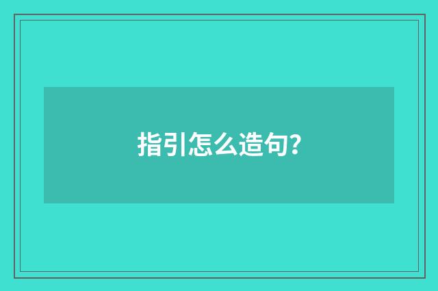 指引怎么造句？