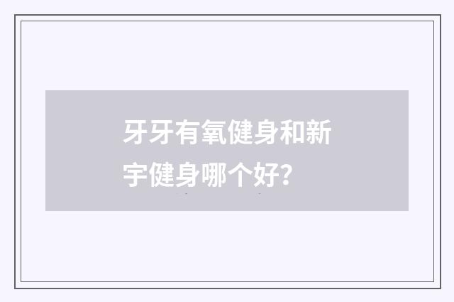 牙牙有氧健身和新宇健身哪个好？