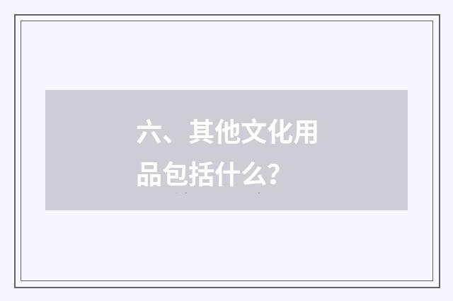 六、其他文化用品包括什么？