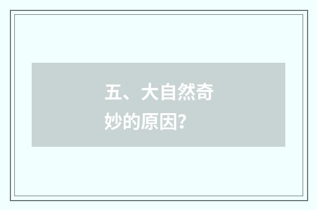 五、大自然奇妙的原因？