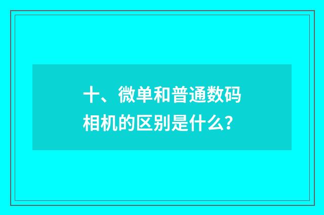 十、微单和普通数码相机的区别是什么？