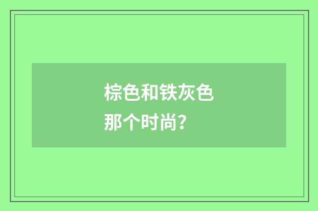 棕色和铁灰色那个时尚？