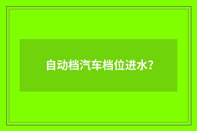 自动档汽车档位进水？