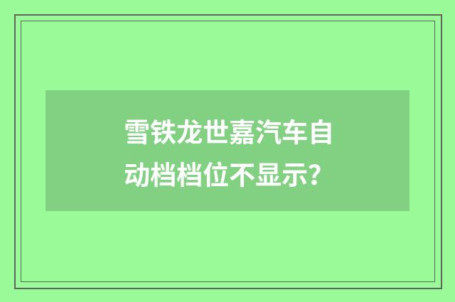 雪铁龙世嘉汽车自动档档位不显示？