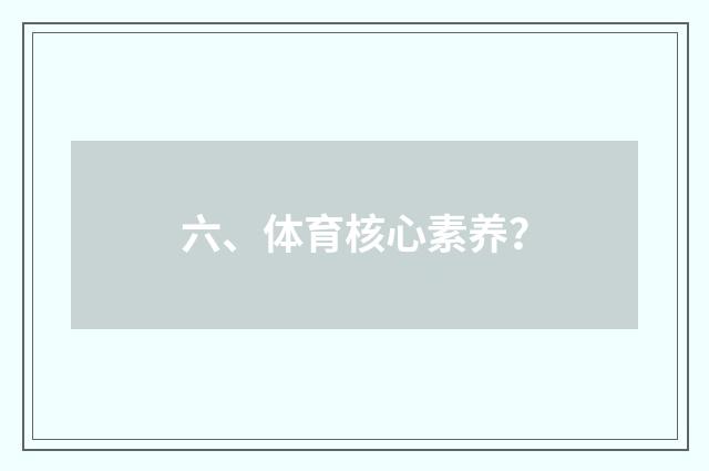 六、体育核心素养？