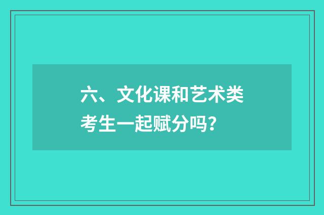 六、文化课和艺术类考生一起赋分吗？