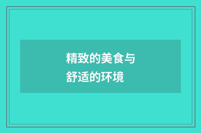 精致的美食与舒适的环境