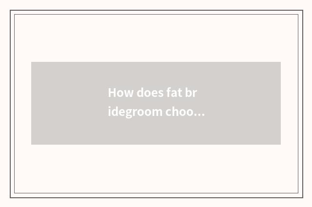 How does fat bridegroom choose fashionable formal attire?
