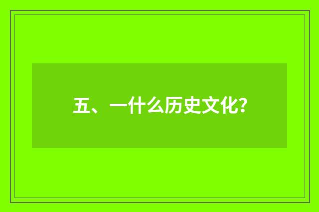 五、一什么历史文化？