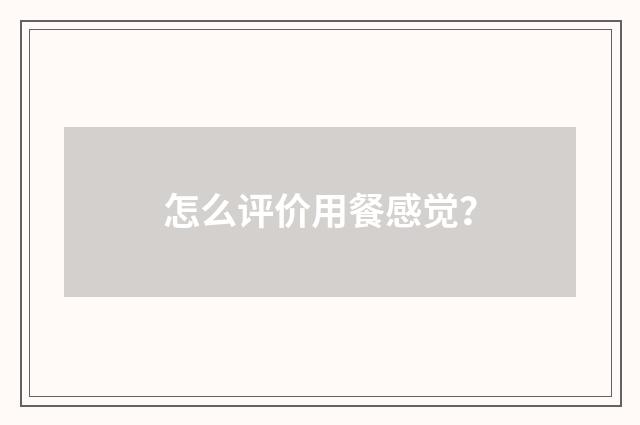 怎么评价用餐感觉？