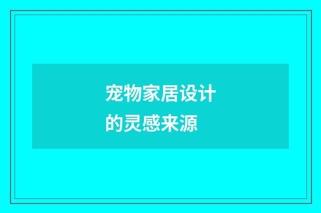 宠物家居设计的灵感来源