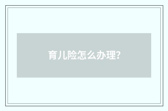 育儿险怎么办理？