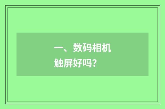 一、数码相机触屏好吗？