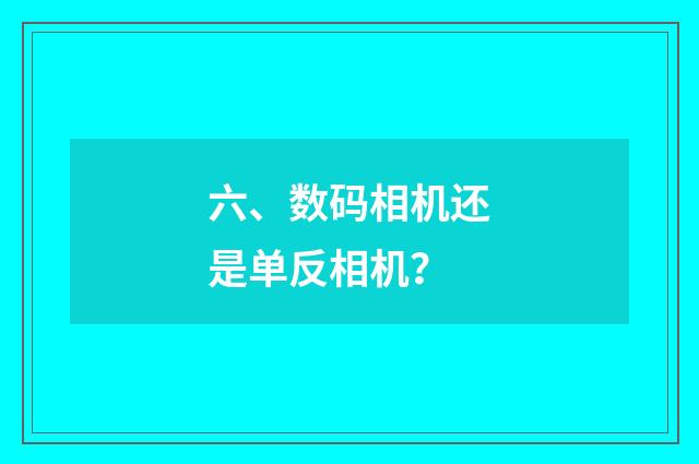 六、数码相机还是单反相机？