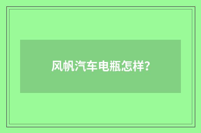 风帆汽车电瓶怎样？