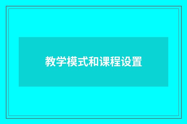 教学模式和课程设置