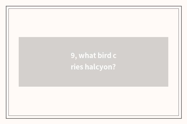 9, what bird cries halcyon?