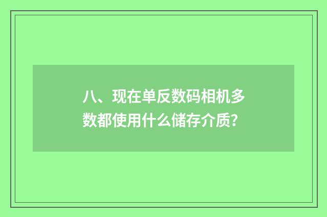 八、现在单反数码相机多数都使用什么储存介质？