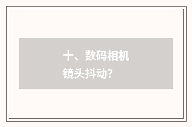 十、数码相机镜头抖动？