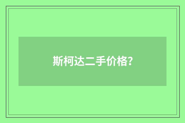 斯柯达二手价格？