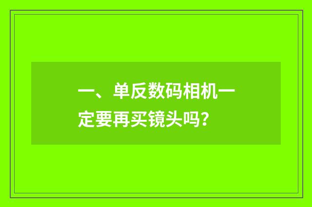 一、单反数码相机一定要再买镜头吗？