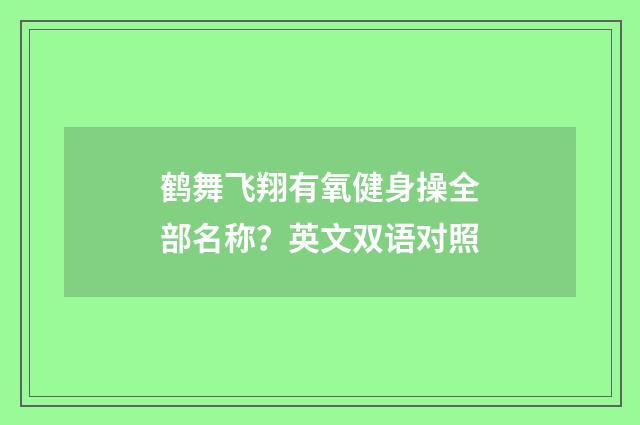 鹤舞飞翔有氧健身操全部名称？英文双语对照
