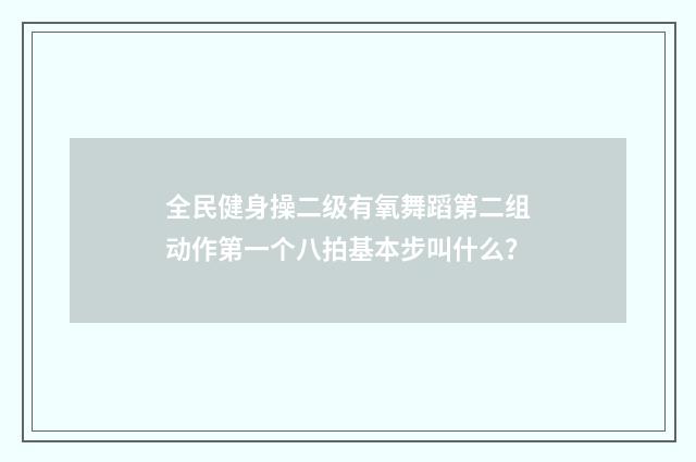 全民健身操二级有氧舞蹈第二组动作第一个八拍基本步叫什么？