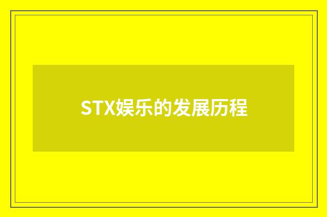 STX娱乐的发展历程
