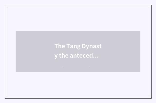 The Tang Dynasty the antecedents of outfit?