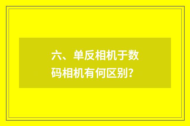 六、单反相机于数码相机有何区别？