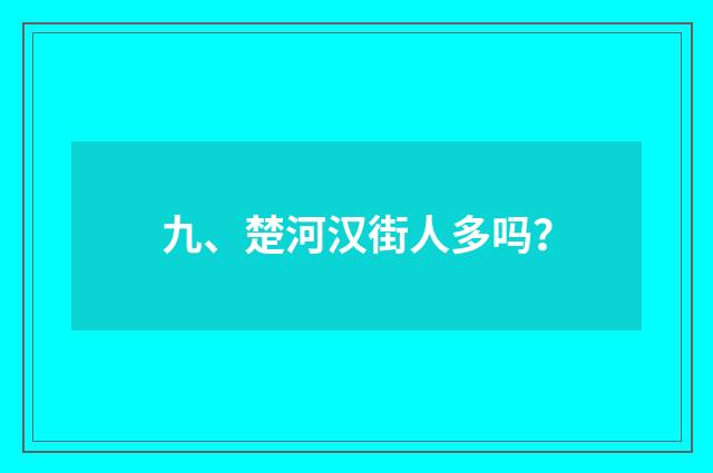 九、楚河汉街人多吗?